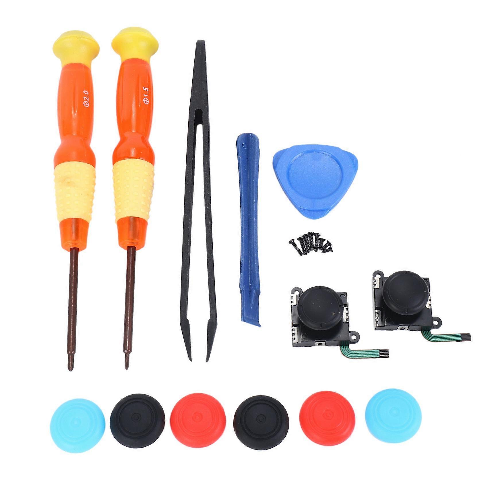 Two Pack Analog 3D Joystick Replacement for , Right Switch Controller Full Ns Repair Tool Set(19 in