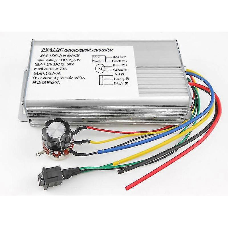 Dc 12-60v 70a 4000w Pwm Dc Motor Speed Controller Brush Motor Regulator With Forward And Reverse Switcher Dc 12v 24v 36v 48v