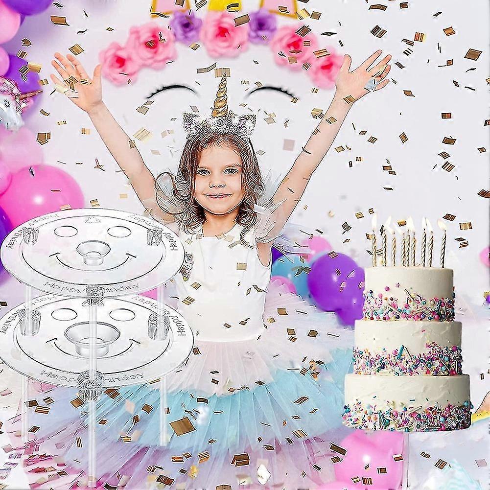 يدعم الكيك للكيك متعدد المستويات حامل الكيك 5 مستويات (9/12/16/20/26 سم)) مع 20 راي وتد بلاستيكي