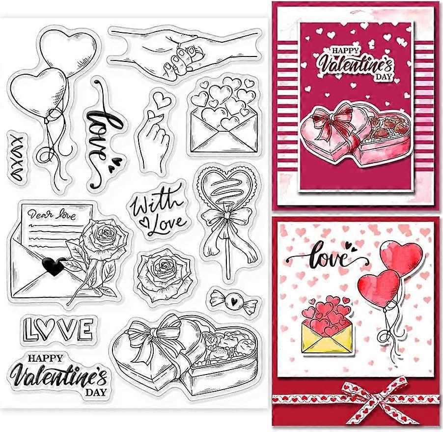 1Sheet Rose Heart Confessions Silicone Clear Stamp