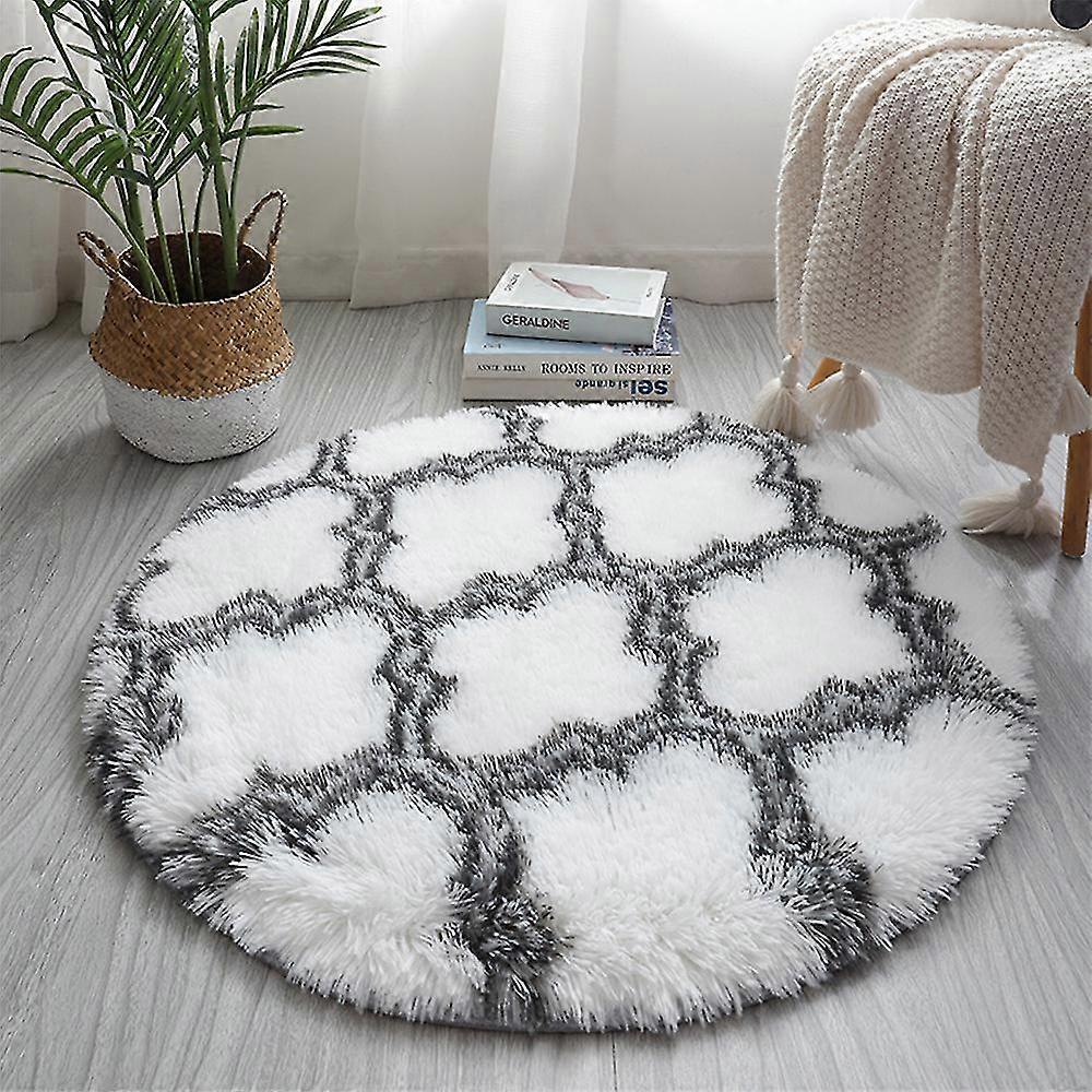 Runda mattor Mjuk Bekväm Fluffig Raggig Hög Hög Hög Matta För Vardagsrum Sovrum