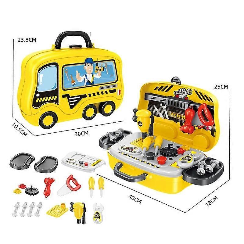 Kids Toolbox Kit Boys Simulation Repair Tools Plastic Drill Game Educational Learning Engineering Puzzle Toys Set With Box