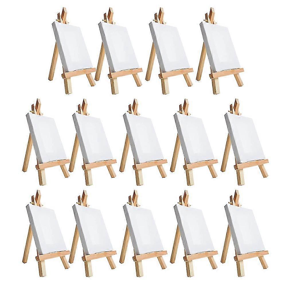 14pcs مصغرة قماش وحامل فرشاة مجموعة، قماش بوصة، قبل امتدت قماش، مصغرة اللوحة كيت، والأطفال P