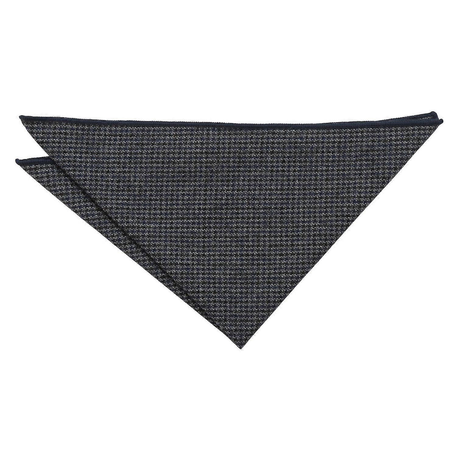 Navy Blue Tweed Houndstooth Pocket Square