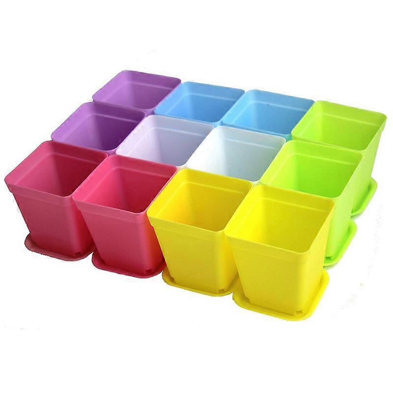 Plastic Flower Pots with Saucers for Small