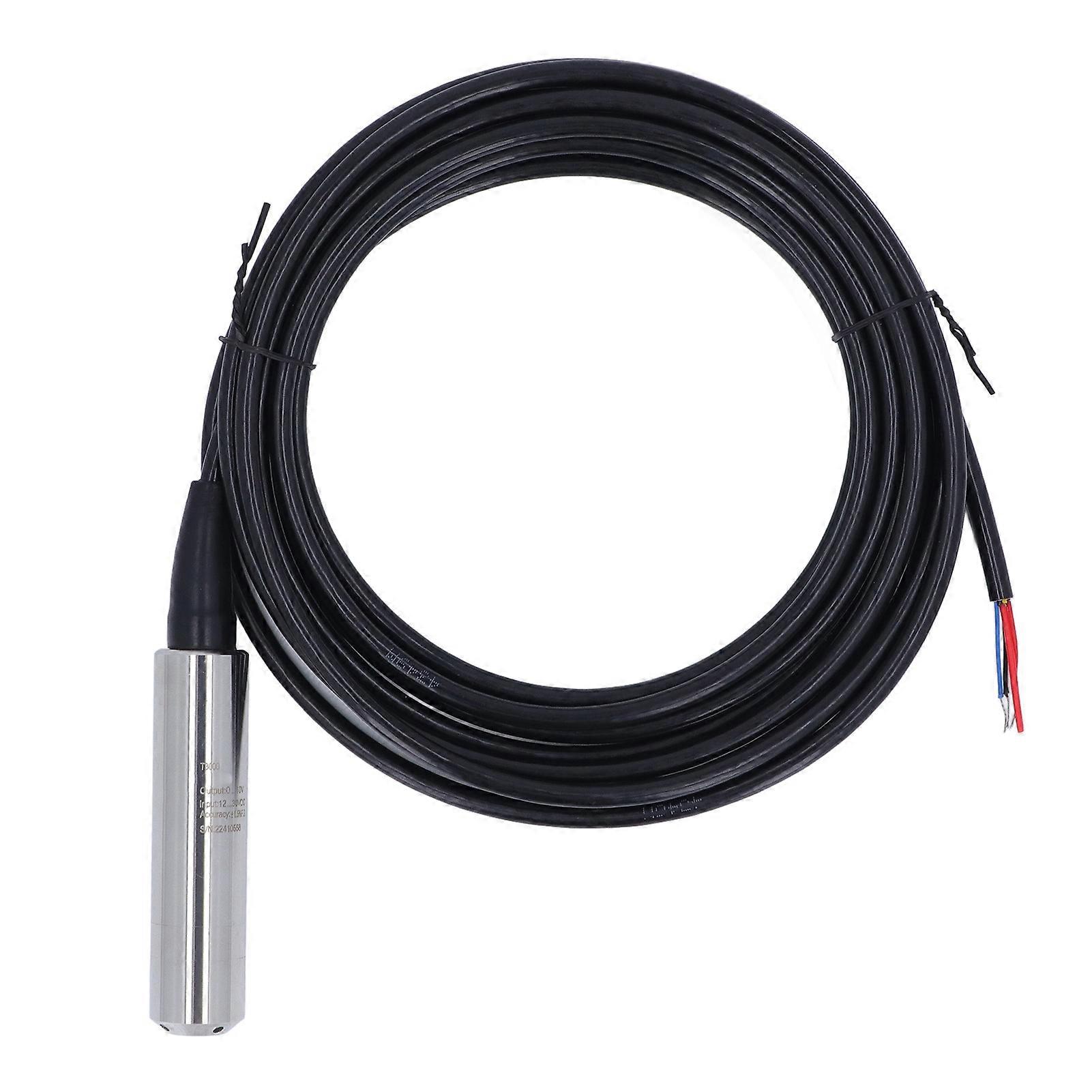 Liquid Level Transmitter Precise Sensitive IP68 Waterproof Throw in Water Level Sensor 1230VDC Power 010V Output 8m/315in Cable (08m Range) NO.9626