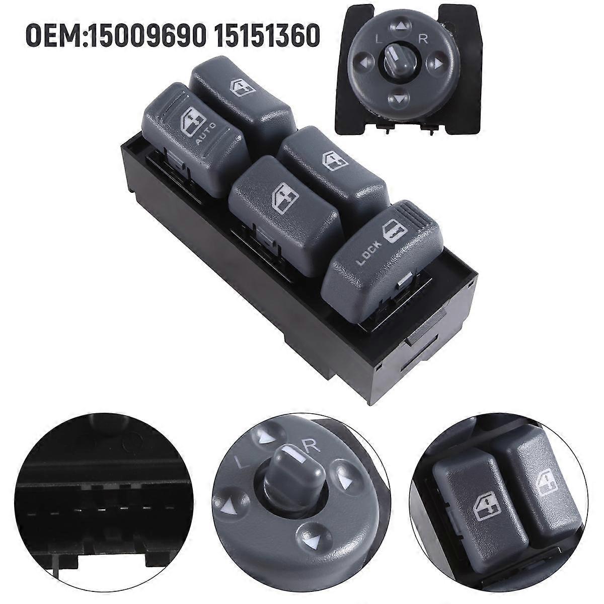 Car Left Driver Side Master Window Mirror Control Switch Button for 15009690 15151360