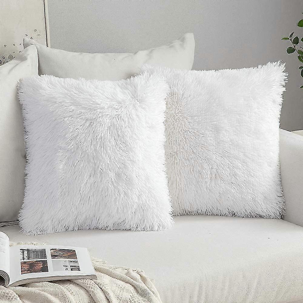 Artificial Fur Decorative Pillow Case 43x43cm Soft Throw Pillow Throw Pillow Cover Cushion Cover For Sofa Bedroom Car Living Room Outdoor Set Of 2