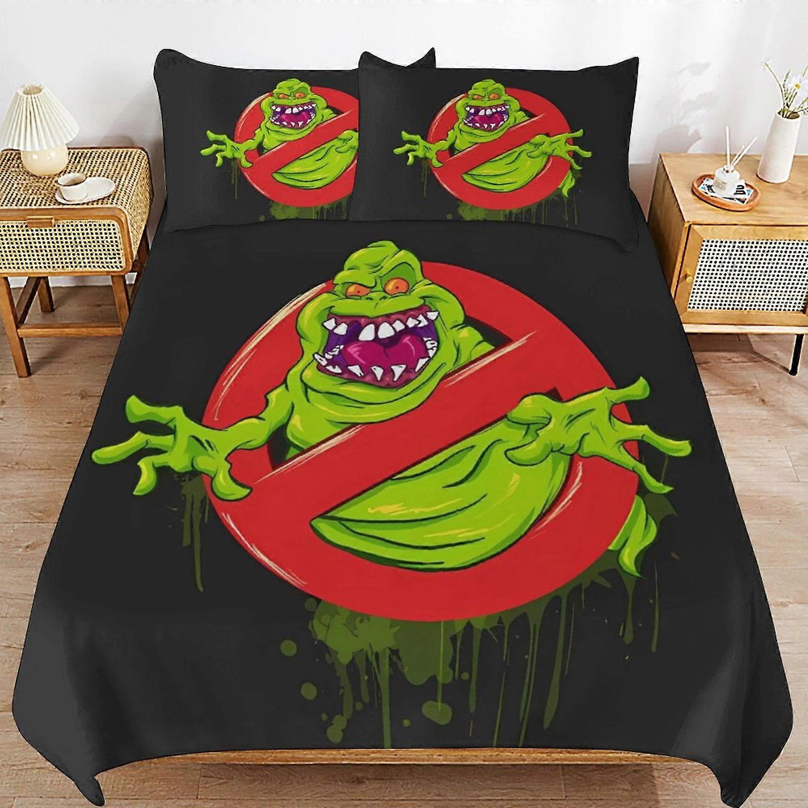 x296 Ghostbusters Capa de Edredom de Cama Conjuntos de Cama de Microfibra Impressos em 3D Conjuntos de Edredom Leve de 3 Peças, 1 Capa de Edredom e 2 Fronhas para Crianças Menino