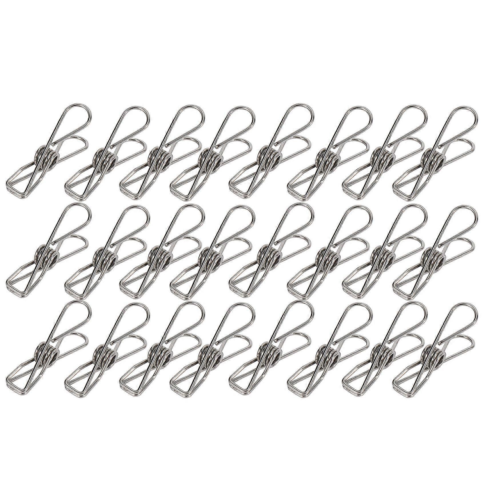 24 Pcs Stainless Steel Wire Clip, Multi-Function Clip, Utility Clip Pins Hanging Clip Office Fasten