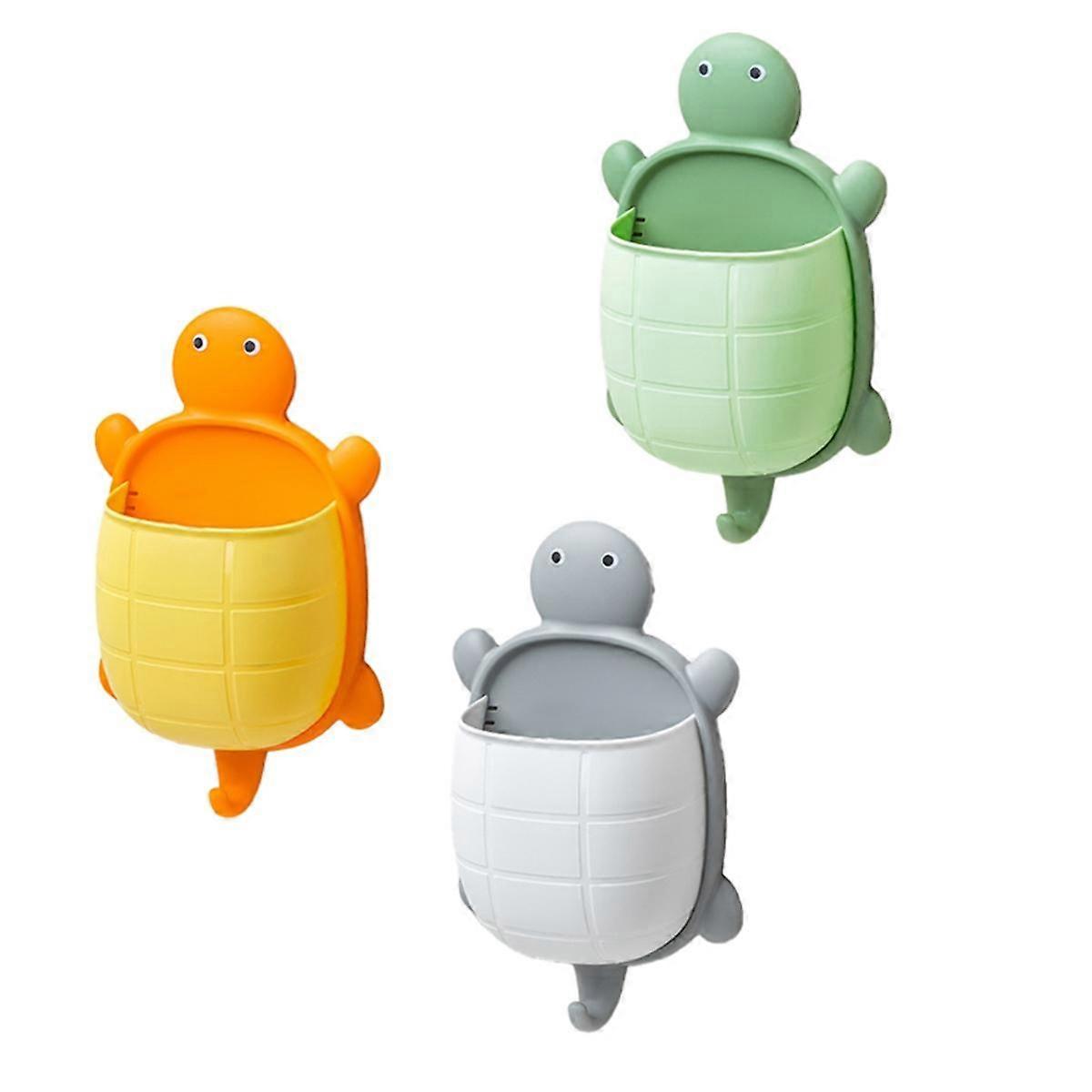 3PCS Tortue Mignonne Design Rangement Rack Brosse à Dents Porte Dessin Animé Salle De Bain Organisateur Toothbrus