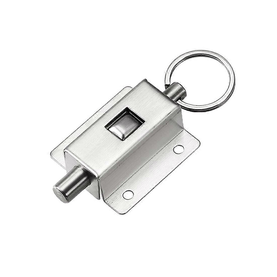 uxcell Door Barrel Bolt  Stainless Steel Ring-Pull Spring Loaded Auto Sliding Latch