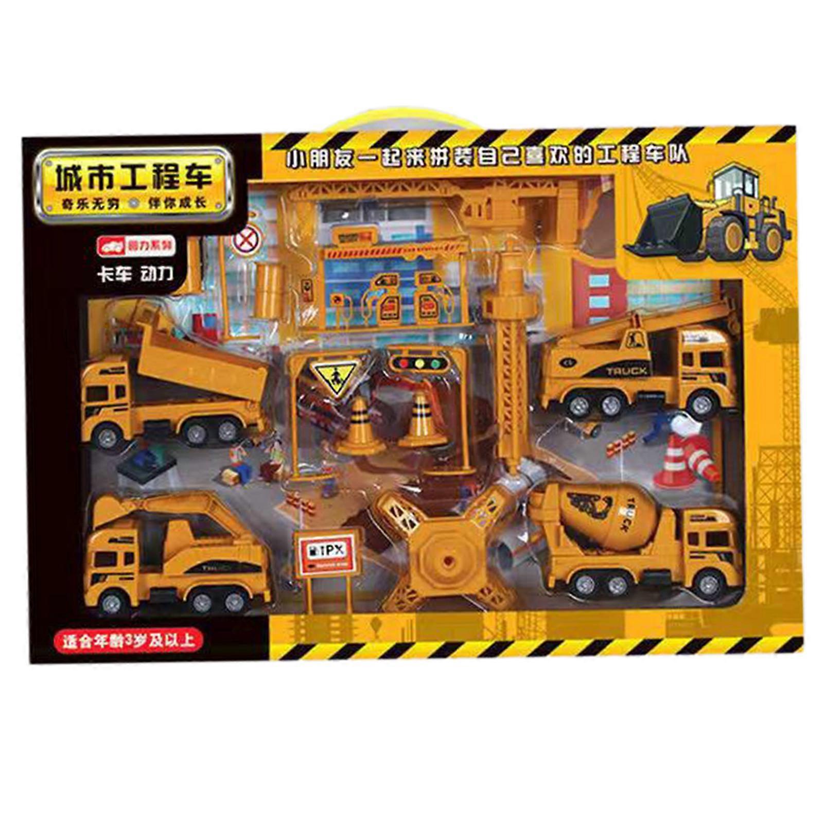 Toy Car Set Engineering Play Simulation Construction / Fire Engine Vehicle Model