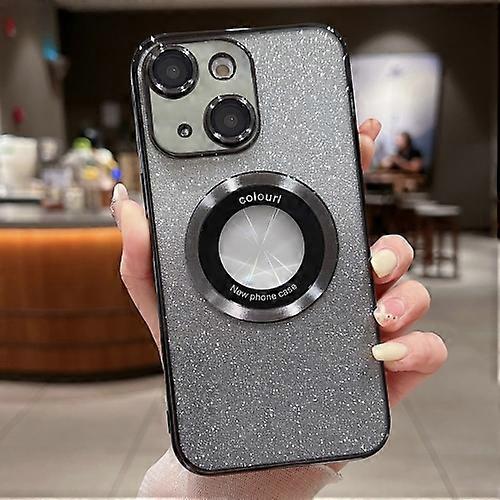 For iPhone 15 MagSafe Gradient Glitter Electroplating TPU Phone Case