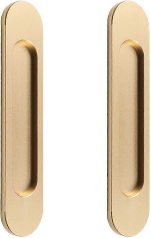 Door Pull Handle, Self-stick Oval Sliding Door Pulls(2pcs, Gold)