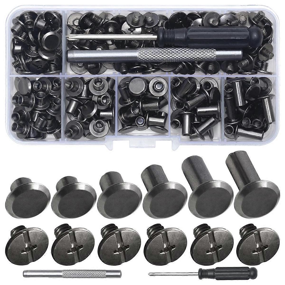 Chicago Screw Leather Rivets Assorted Screw Rivets M5 Chicago Binding Screws for Decorating PU Craf