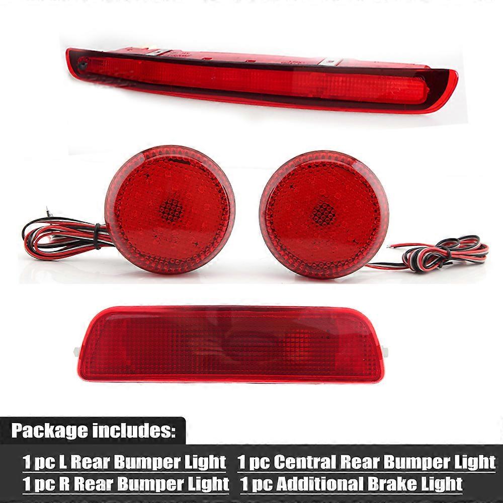 1 pc Central Rear Bumper Light & 1 Pair Rear Bumper Lights & 1 pc Additional Brake Light for Nissan Qashqai 2008-2014 EU Version