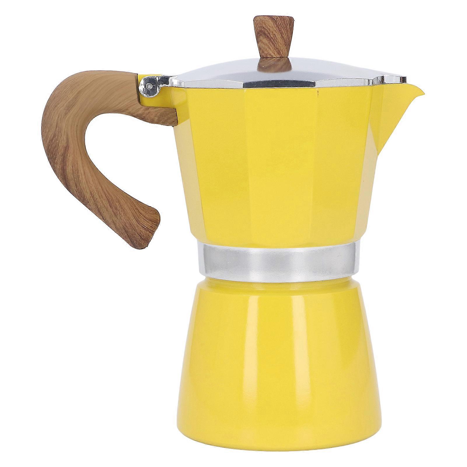 300ML Yellow Aluminum Coffee Making Pot with Handle, 599g