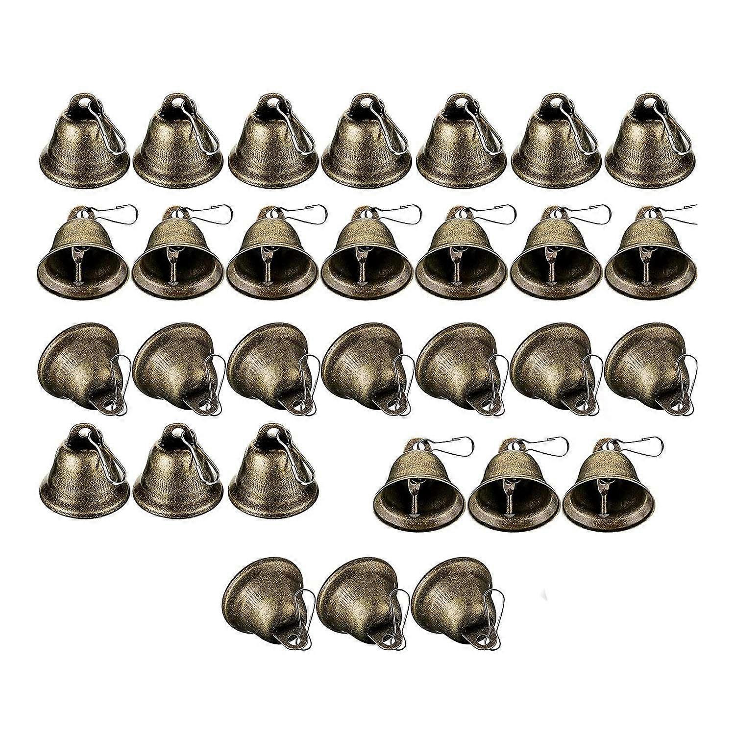 30 Pcs Craft Small Brass Vintage with Hooks for Hanging Wind Chimes Making Dog Training