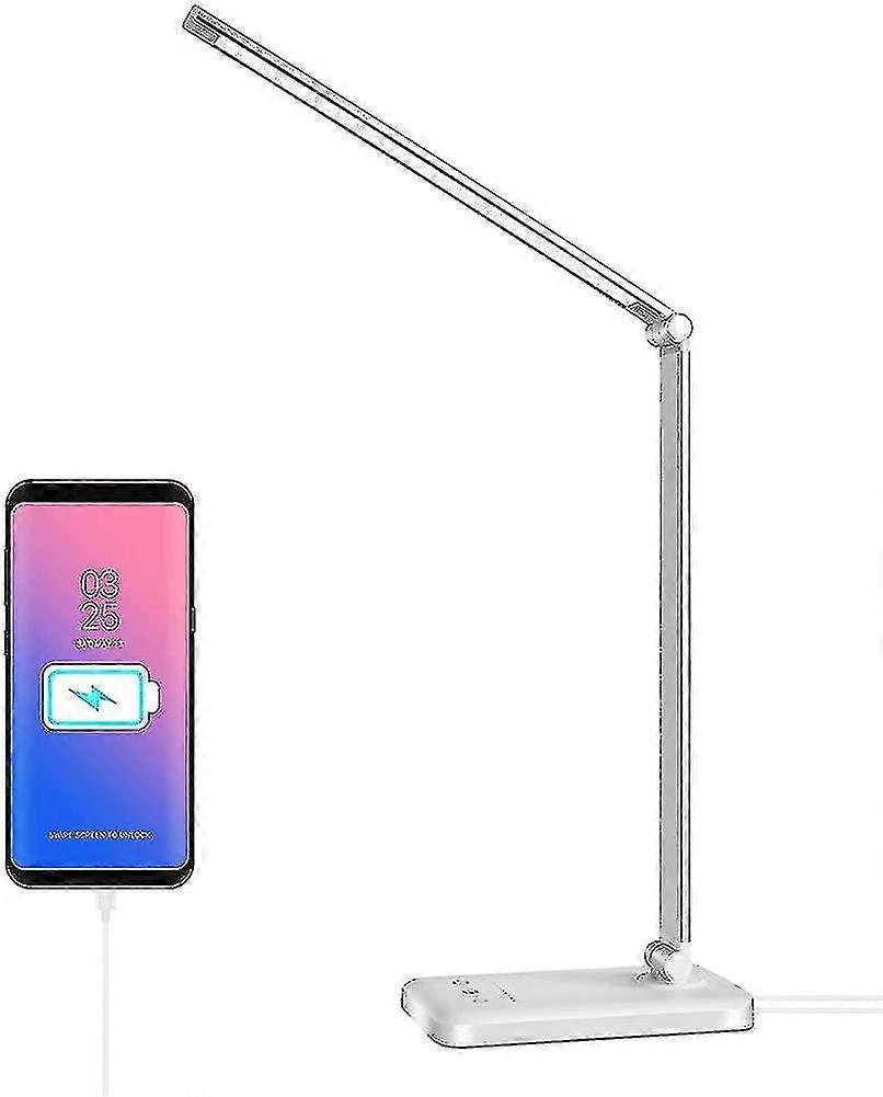 Led Desk Lamp,eye-caring Desk Light,dimmable Bedside Lamp With Usb Charging