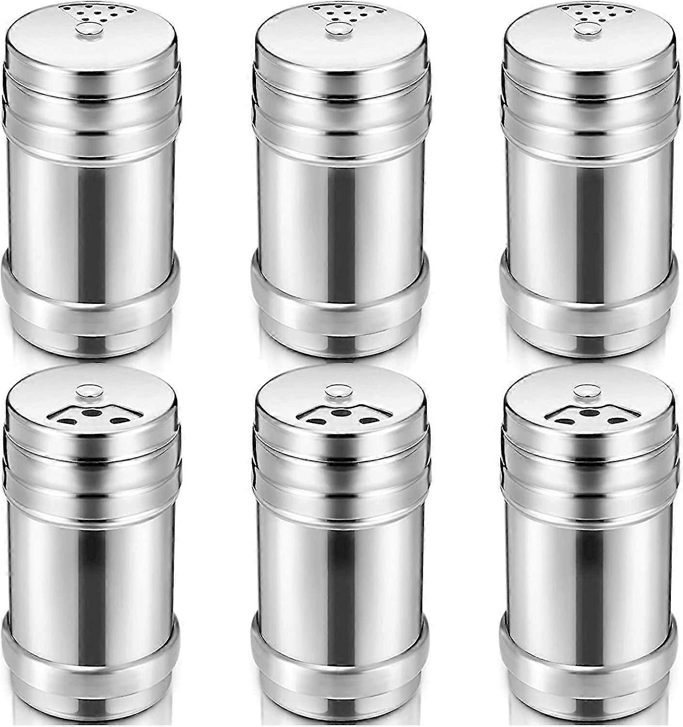 Spice Jars,steel Salt And Pepper With Rotating Lid Sugar Spice Condiments