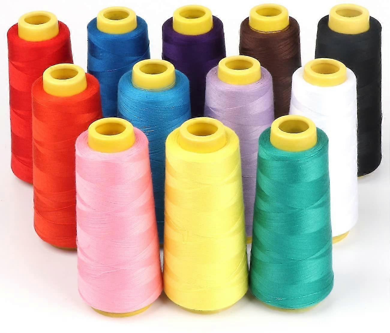 12 Spools Of Polyester Sewing Thread For Sewing Machine 18000 Meters