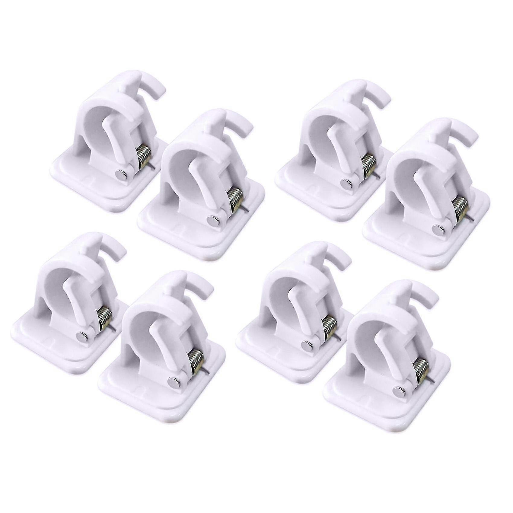 8pcs Self Adhesive Curtain Rod Holder Wall Hooks