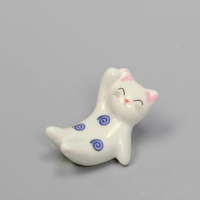 5 pcs Ceramic Chopsticks Rest Cat