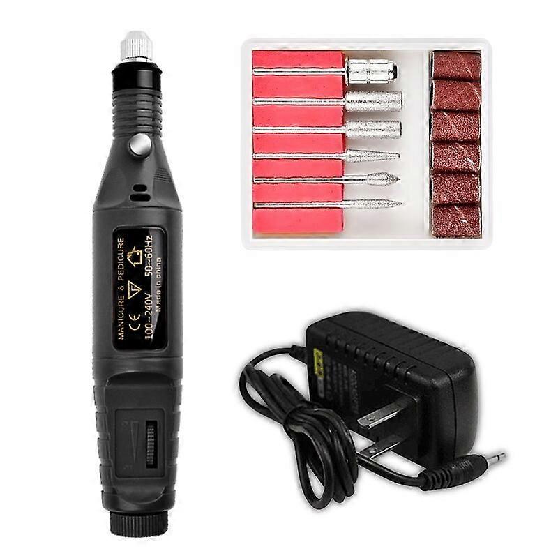 1Set Pro Electric Manicure Drill Machine Pen Pedicure Nail File 6 Bits