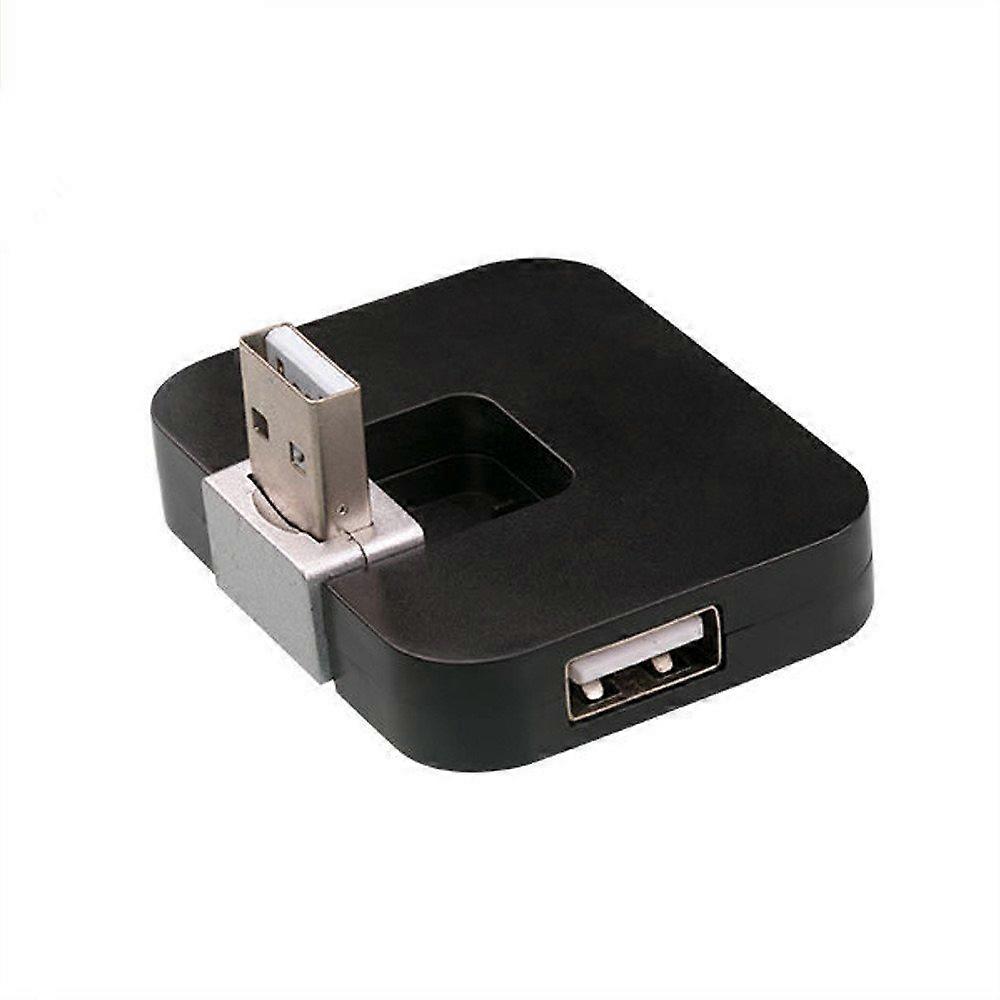 Rotating USB 2.0 Hub USB to USB Splitter(Black)