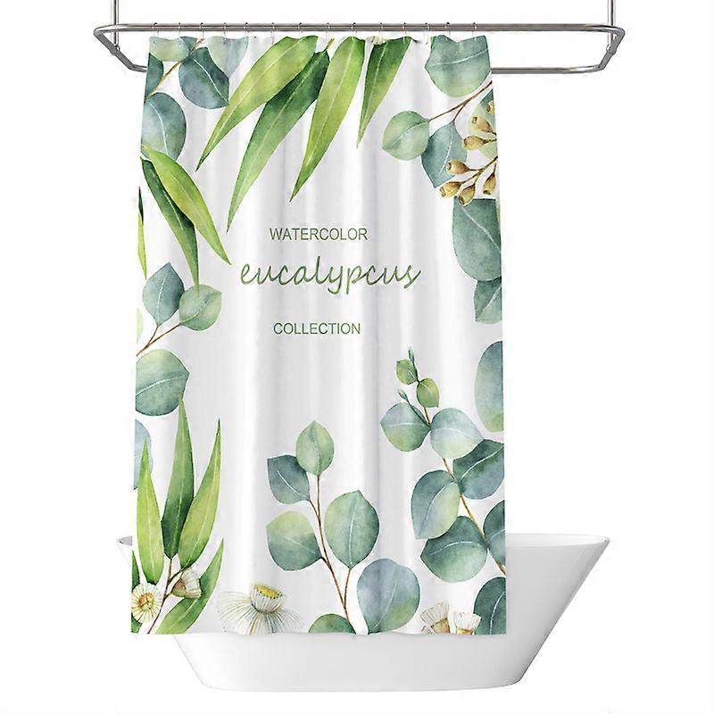 leaf print waterproof shower curtain