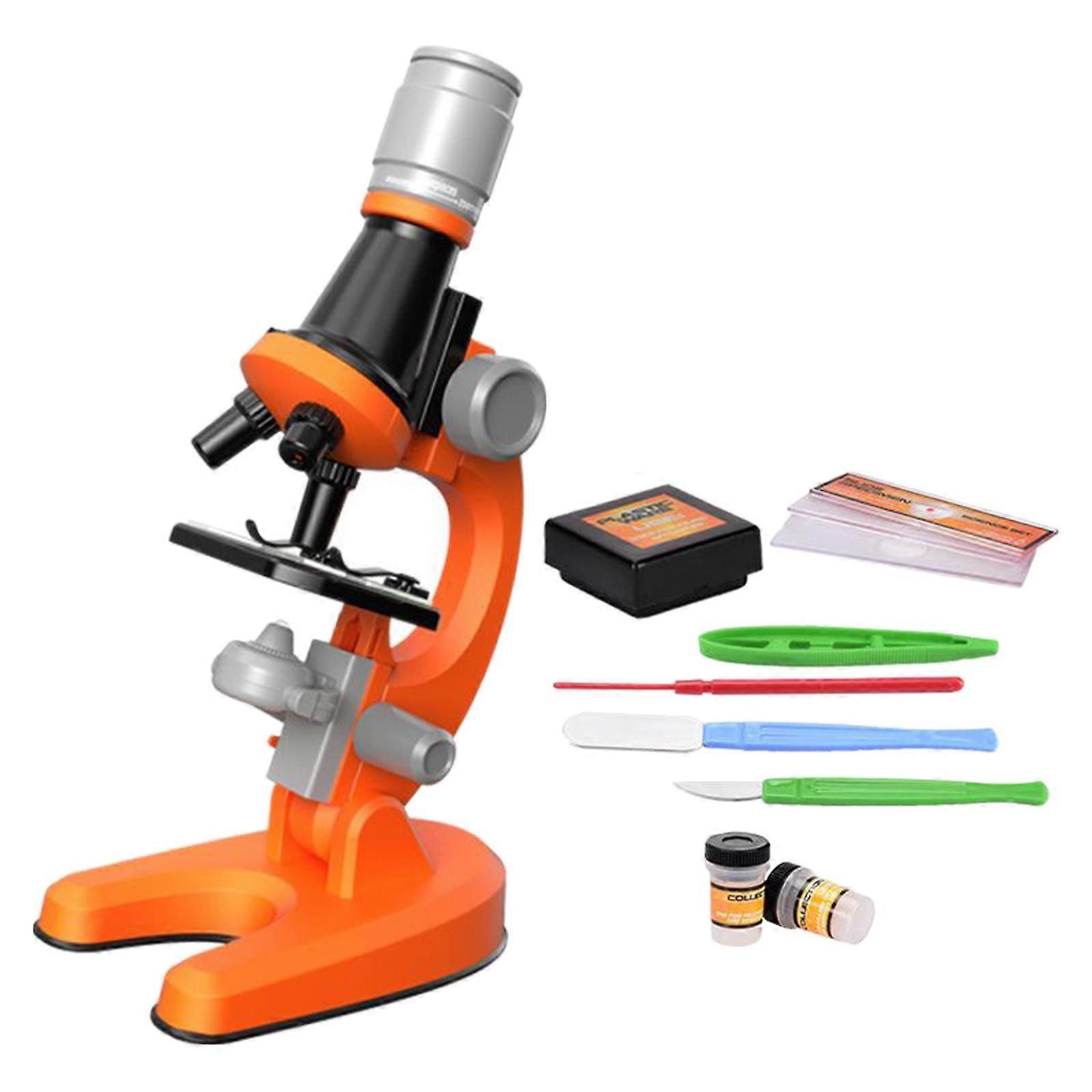 Starter Educational Science Compound Microscope Kit for Kids Orange