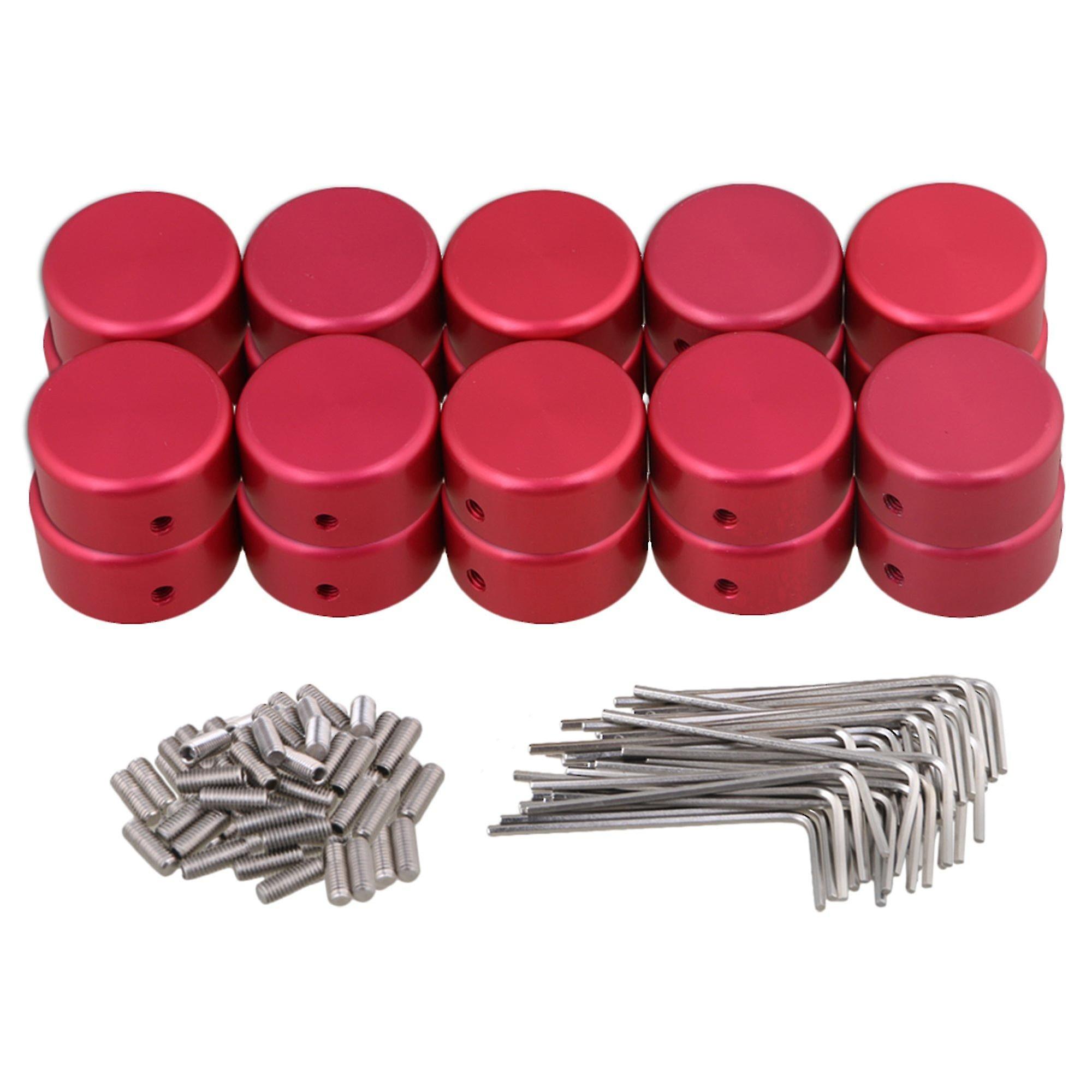 Guitar Fittings Parts 20pcs Red Guitar Effects Accessories Stomp Switch Pedal Box Foot Cap