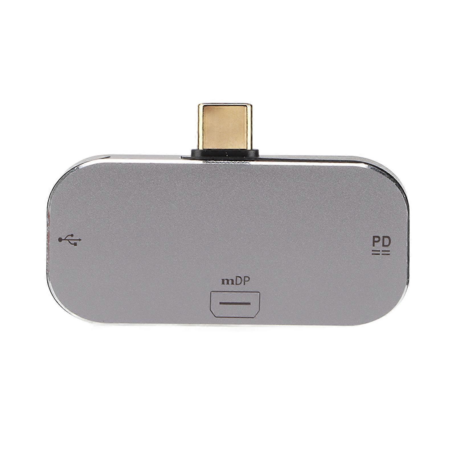 USB-C-Hub Multifunktionale 3-in-1-Typ-C-Stecker auf Mini-DP-2-Typ-C-Buchse Dockingstation für Windows für Android für OS X