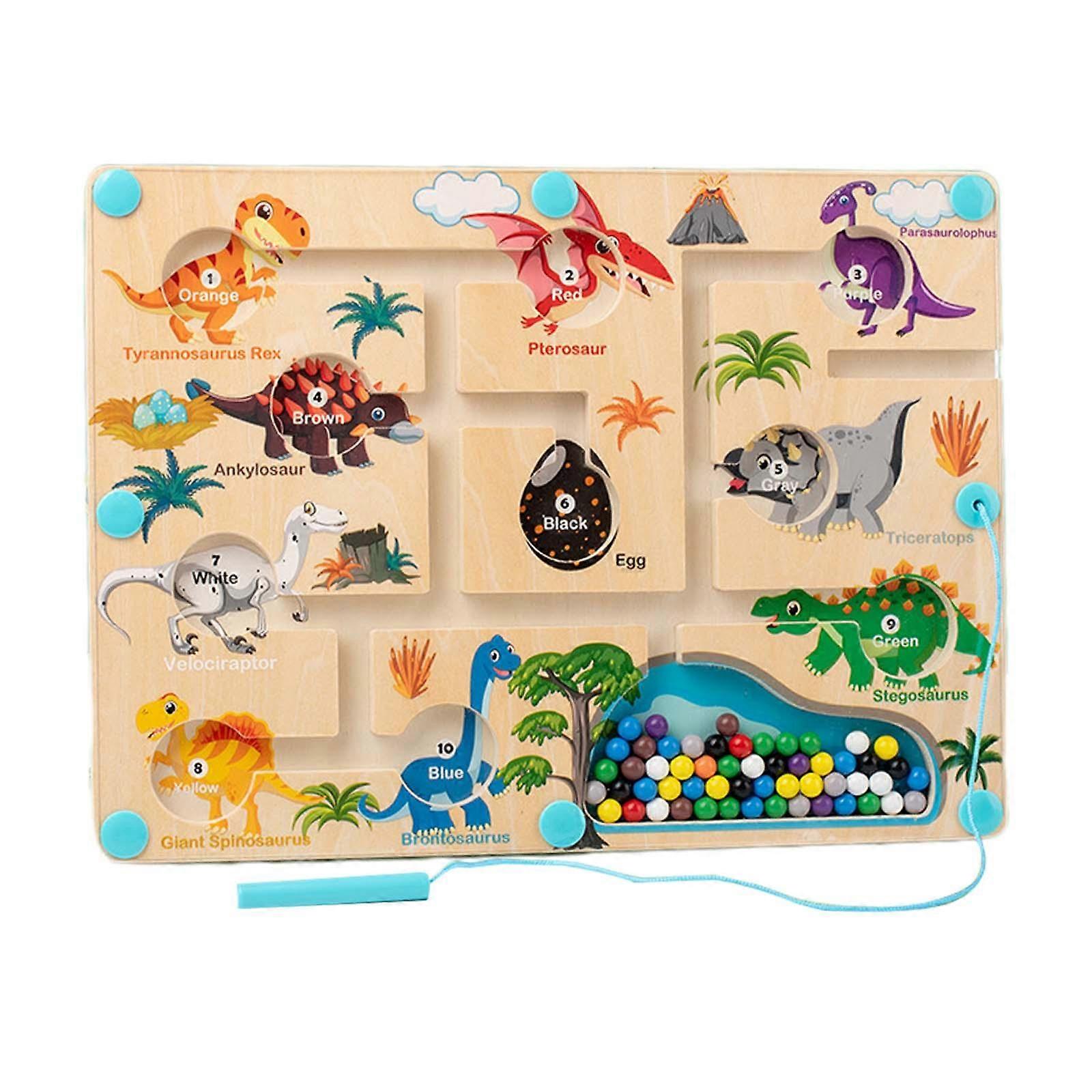 Magnétique Couleur Tri Labyrinthe Société Jeu de Tri Pour Les Enfants Age 3+ Cadeau d’Anniversaire Dinosaure