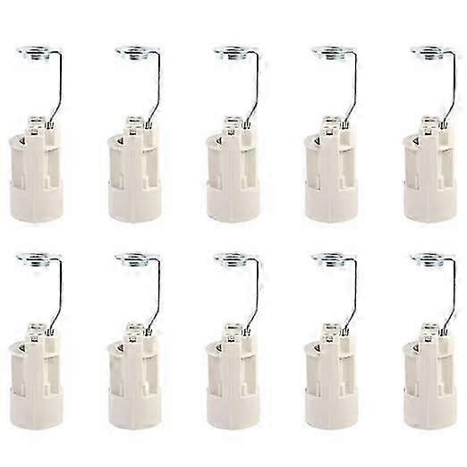 10Pcs E14 Bulb Base Adjustable E14 Lamp Sockets Converter E14 Sockets Bayonet Socket Candle Lamp Holder for LED Bulb(White)