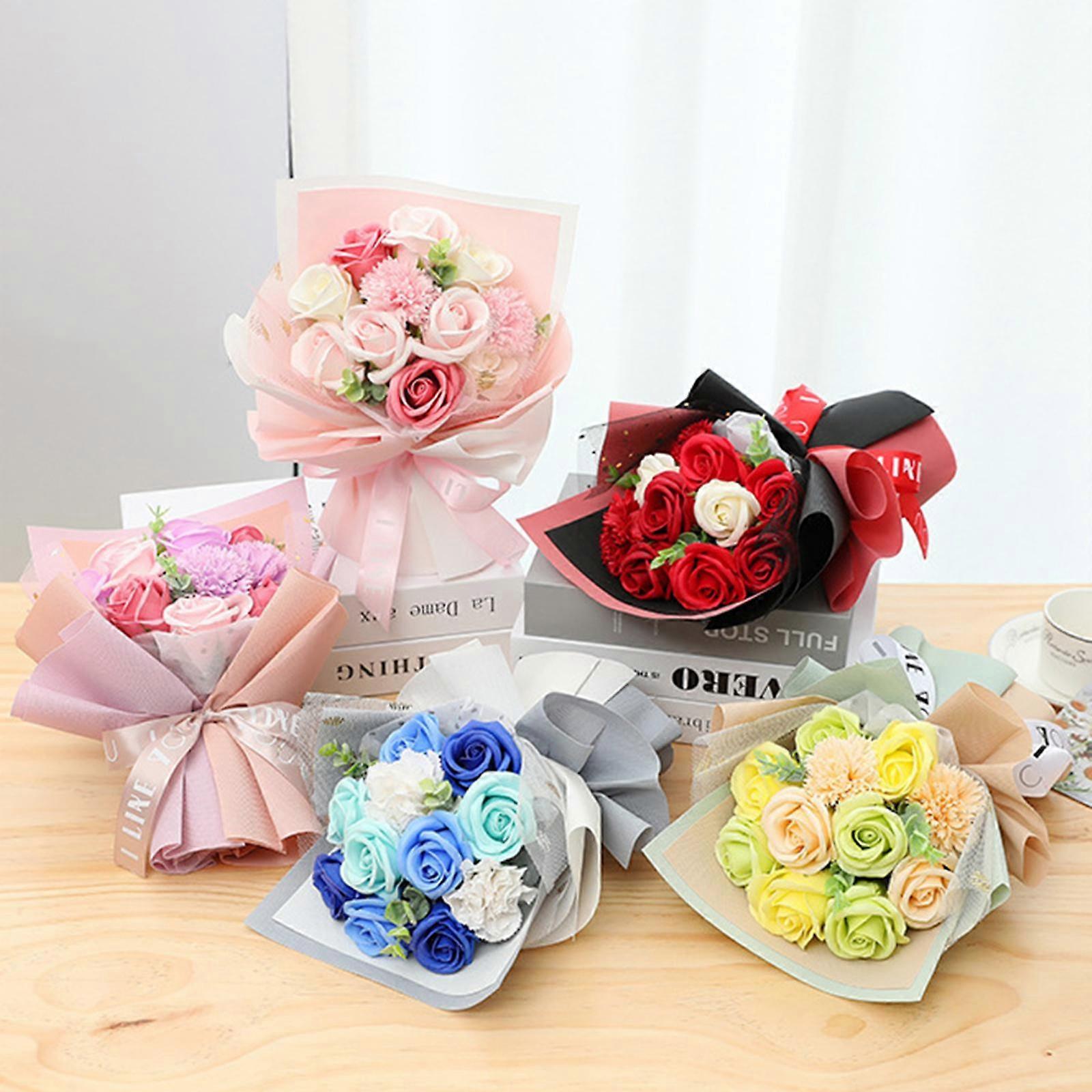 2Pcs Creative Carnation Rose Soap Flower Bouquet Day Decoration Wedding