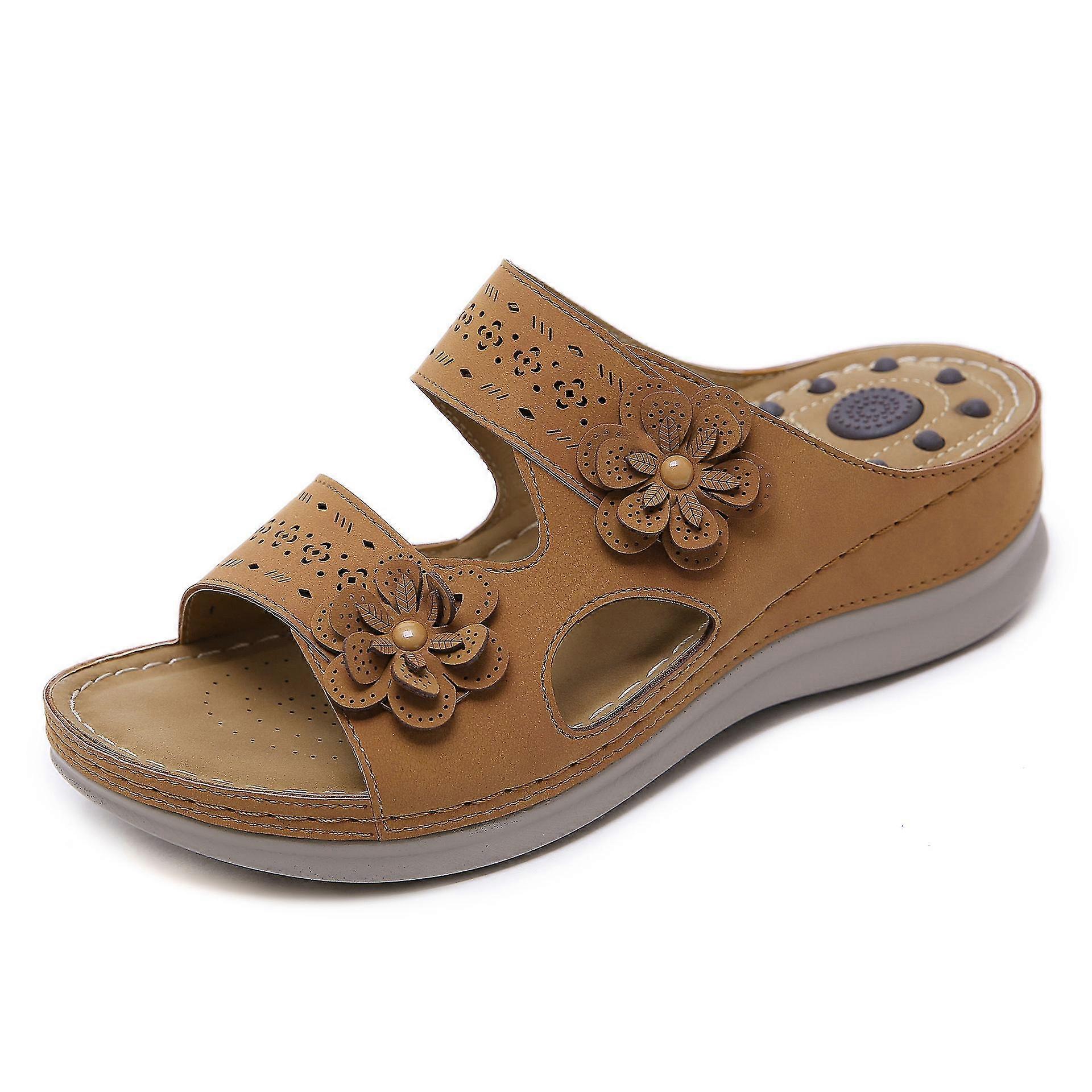 2023 Flower Design Sandals Vintage Άνετες παντόφλες μασάζ