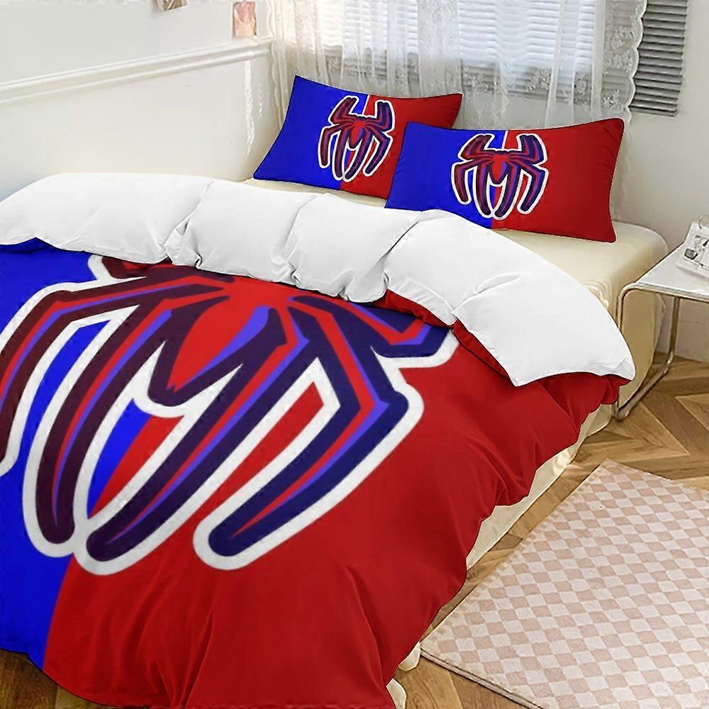 Bedding set HF51 Spider-Man Bedding Comforter Sets, 3-Piece Bedding Set Soft Warm Bed Set with 1 Duvet Cover And 2 Pillowcases for Bedroom All Season 