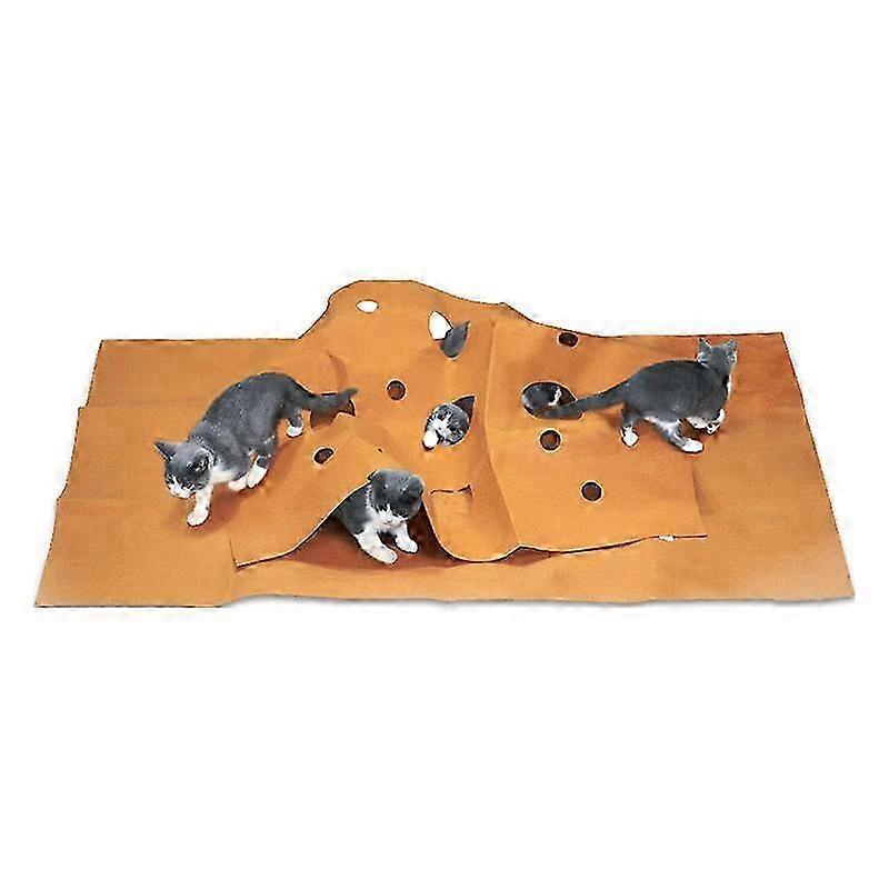 Cat Play Ripple Rug Cat Activity Play Mat Tunnel Fun Interactive Play Training Scratching Bed Mat