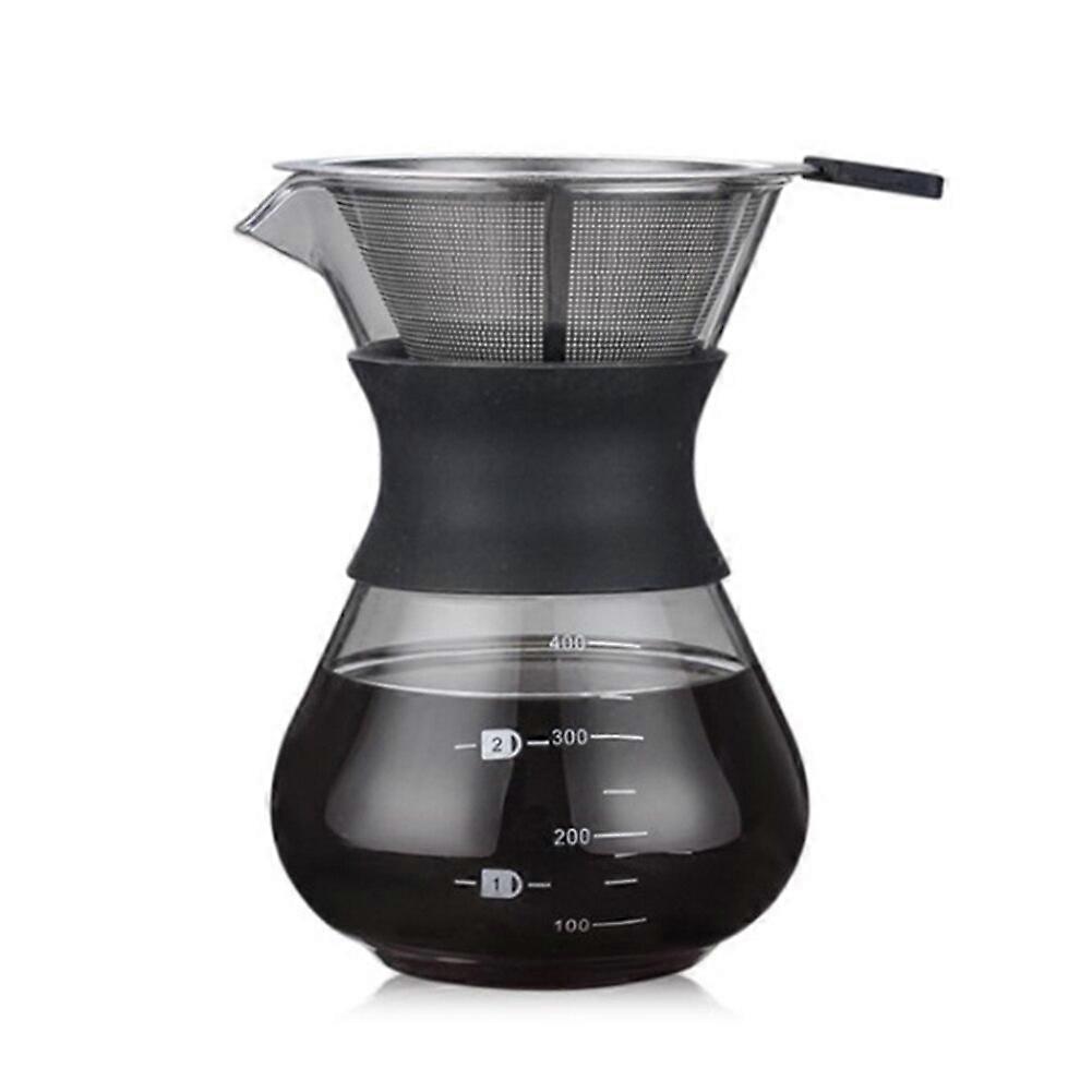 400ml Pour Over Coffee Maker Drip Thicken Glass Container Hand Percolators