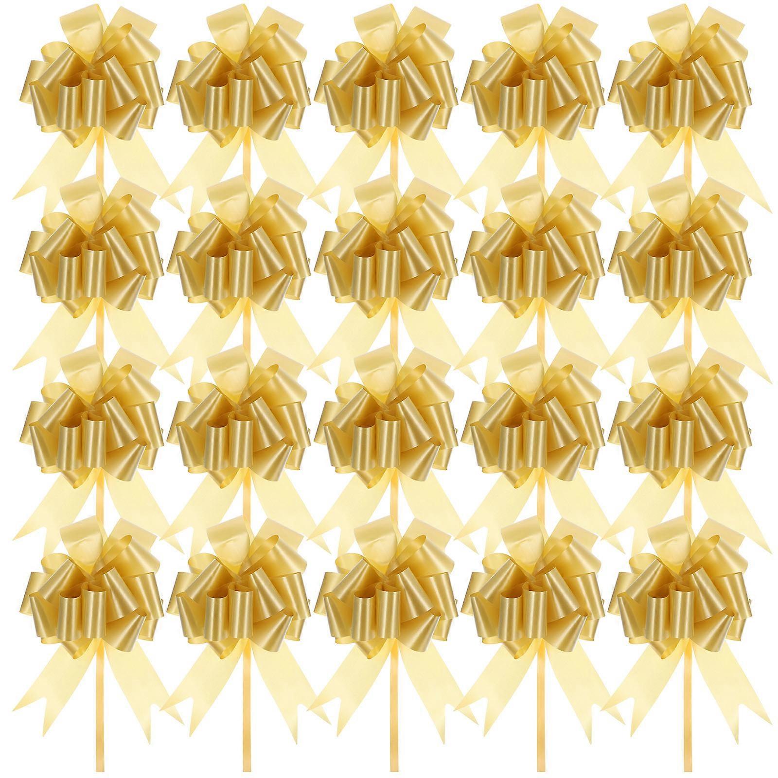 20pcs Gift Box Pull Bows Delicate Gift Pull Bows Stereo Flower Present Box Ornaments