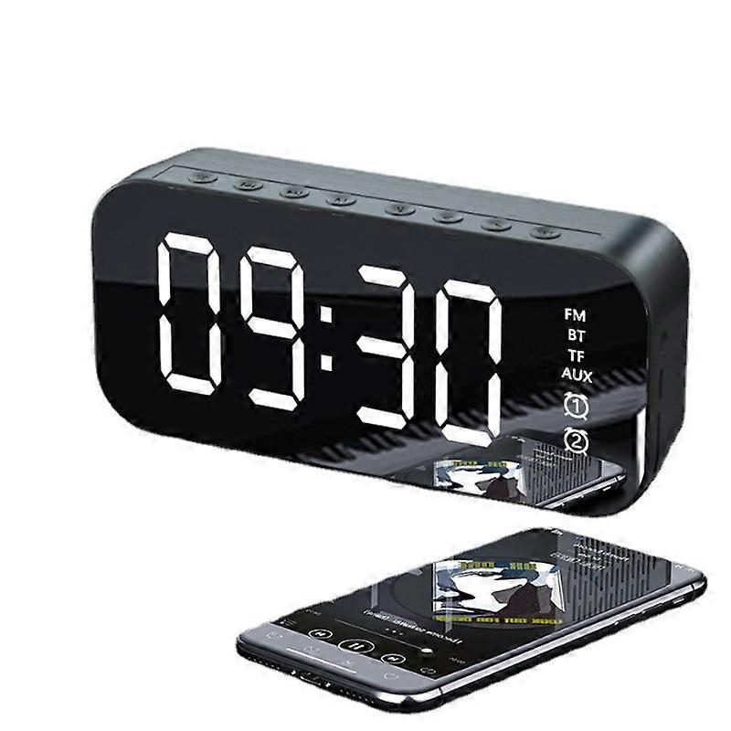 Creative wireless bluetooth speaker black mirror clock alarm clock wireless bluetooth speaker(nior)