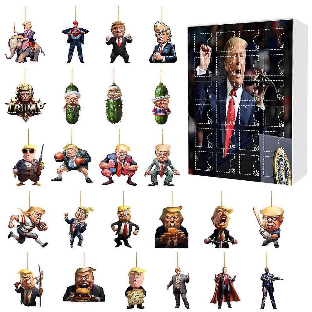 2024 Donald Trump Christmas Advent Calendar 2D Flat Hanging Decor 24 Days Countdown Gift
