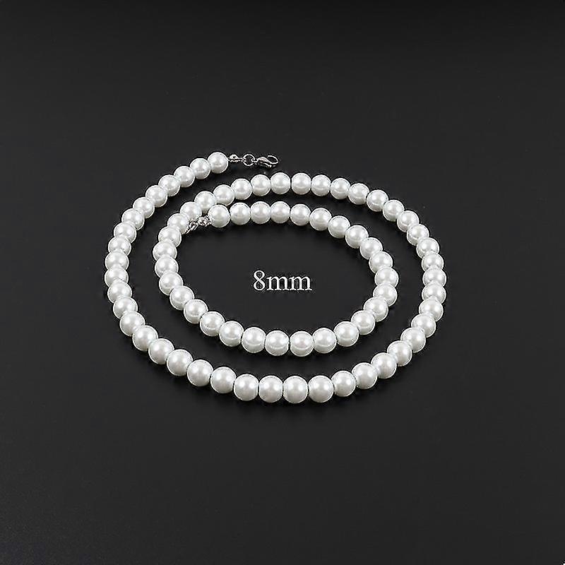 2022 New Fashion Imitation Pearl Men Necklace Simple Classic Width 6/8