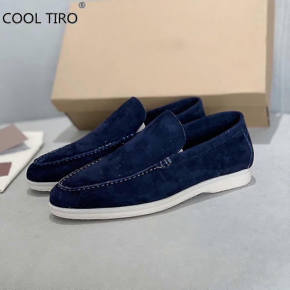 Sand Suede Men Loafers Casual Moccasins Summer Walk Shoes Round Toe Slip-ons Flat Driving Lazy Beanie Shoes Gentleman Dress Shoe