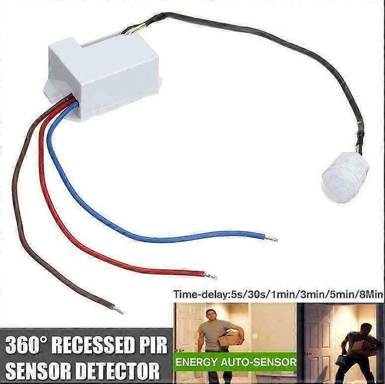 360 Degree Recessed PIR Sensor Detector Ceiling Occupancy Motion Light Switch
