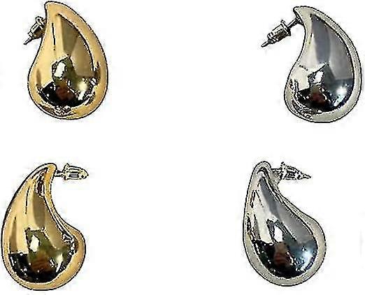 Tear Drop Silver Gold Trender overdimensjonert Statement Style øredobber