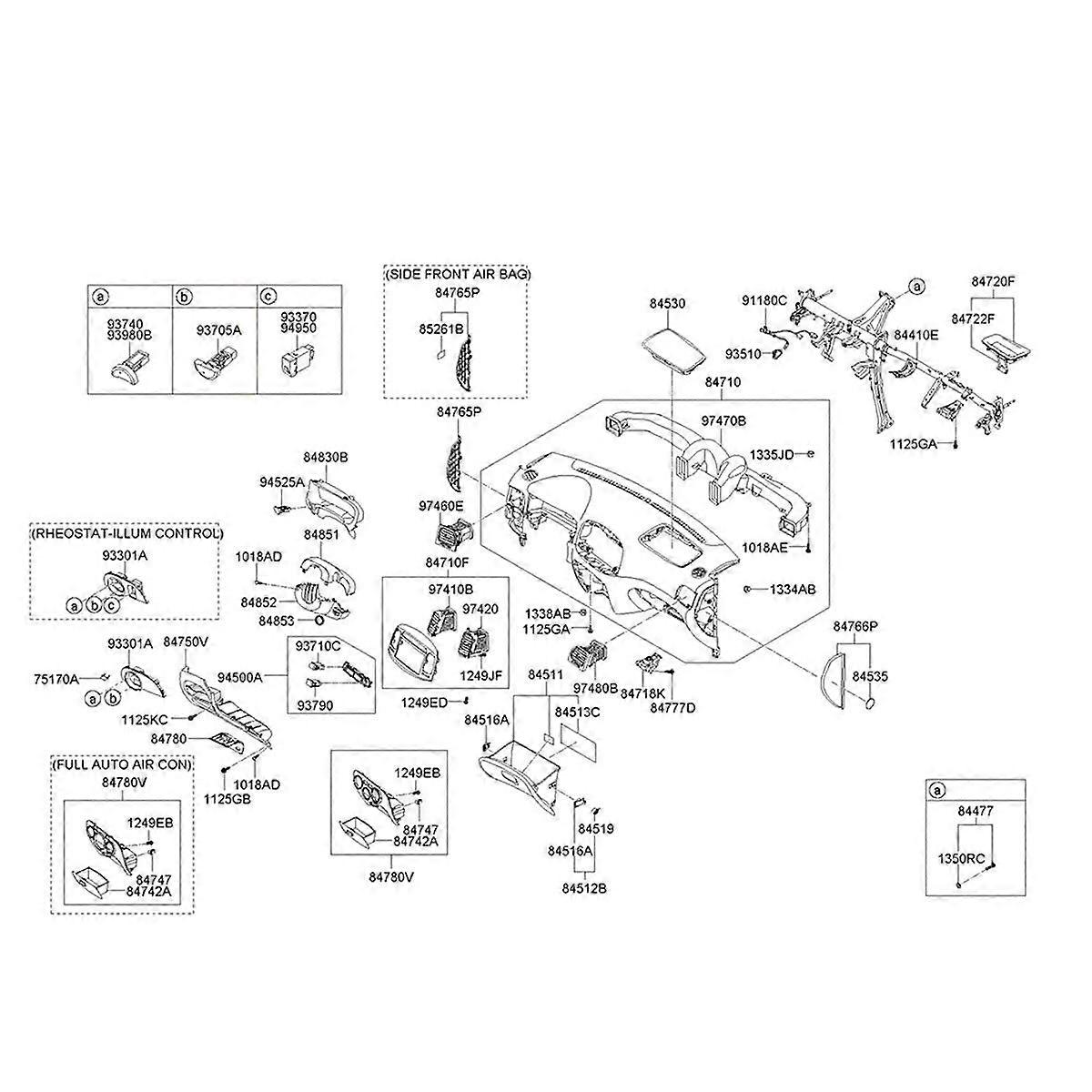 Left Front Central Air Vent Nozzle 97410-1E000 for Accent Hatchback 2006-2011 Middle Dashboard Air Outlet Grill