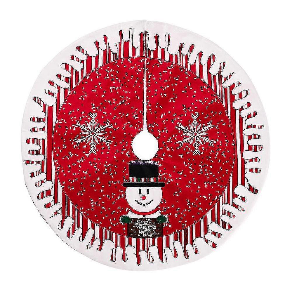 Christmas Tree Skirt Santa Claus Snowflake Bottom Circular Cushion